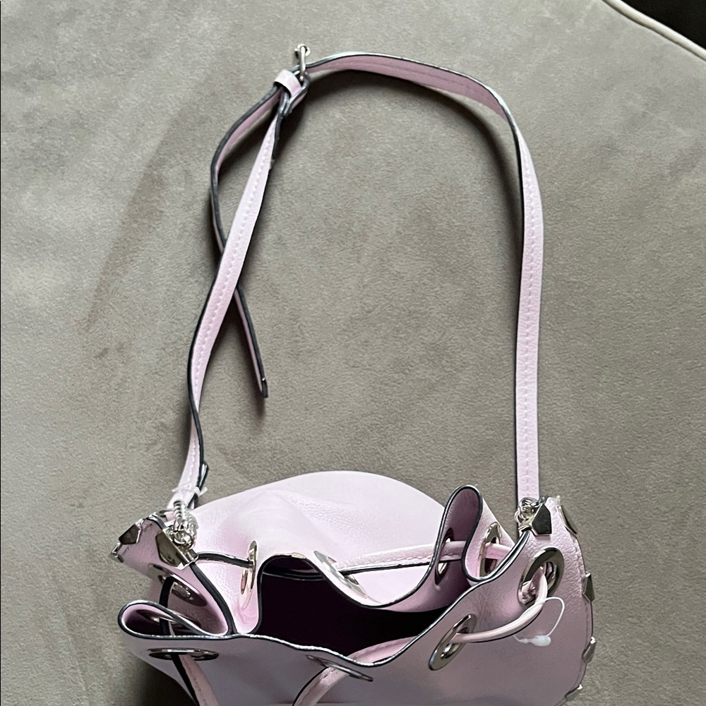 Zara Light Pink Mini Bucket Bag - Picture 5 of 10